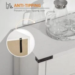 HomCom Wooden Farmhouse Sideboard Storage Buffet Cabinet - White -Gourmet Interiors c19fde50 6deb 4a83 afba 439ba759b07c