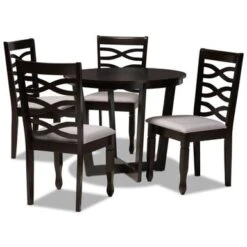 Baxton Studio Leda Modern And Contemporary 5-Piece Dining Set - Grey