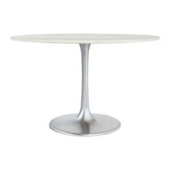 Declaration Dining Table 48" White & Silver - 59.1 -Gourmet Interiors c24b7e7c 7693 4b10 9859 4e9c43bd48b5