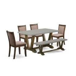 East West Furniture Dining Room Table Set - Dining Chairs And 1 Modern Dining Table (Pieces Option) - V796MZ748-5 -Gourmet Interiors c25b0be3 5449 4619 9b52 35aed87fe28a