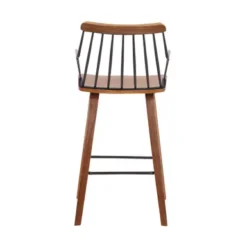 Micah Walnut And Metal Modern 26" Counter Height Bar Stool -Gourmet Interiors c2b7b4f8 7e31 49f1 a61f 9fdeab07a523