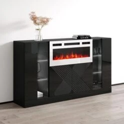 Diuna WH-EF Fireplace Sideboard - Black -Gourmet Interiors c2e1c5bb ae05 47ca aa64 6718d47c58e5