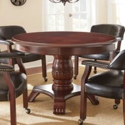 Gracewood Hollow Djaout Round Cherry Table With Removable Top - Black Top -Gourmet Interiors c32143a0 41c2 4f67 a767 263a2c57bc4d