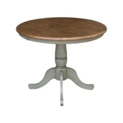 36" Round Top Pedestal Table - Hickory/Stone - Hickory/Stone - 41.1"H -Gourmet Interiors c33a2aa6 7704 473f b476 49e87894cd42
