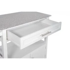 Chestley Kitchen Cart With Granite Top White -Gourmet Interiors c420dc48 1cf6 4bfa 92e1 d5956a81cde0