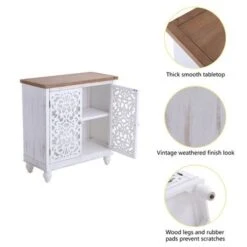 PHI VILLA 2-door Intricate Traditional Antique Storage Cabinet - Grey -Gourmet Interiors c469162e fa22 4632 bb85 c8864ab77420