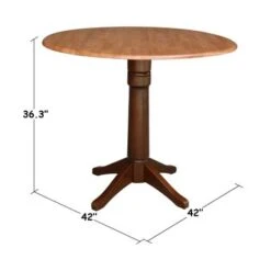 Round Dual Drop Leaf 42" Pedestal Table - Cinnamon/Espresso - 42.3" H -Gourmet Interiors c4886467 9301 4d13 a7ee b5909a2fd509