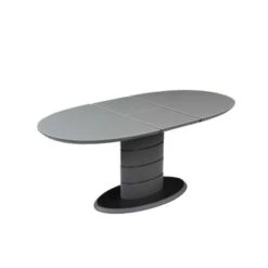 Somette Kenya Extendable Dining Table With Art Deco Stripe Base - Black -Gourmet Interiors c4bb1263 4e48 4b4d bf0d 97698816c361