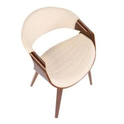 Carson Carrington Kanteborg Faux Leather/Wood Dining Chair - Cream/Walnut Wood -Gourmet Interiors c4cf8f19 a0e7 4243 bfc0 4bb4c1b81bdc