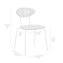 Neo Modern Gray Fabric And Black Metal Dining Room Chairs - Set Of 2 -Gourmet Interiors c569b052 29ac 435c a464 dfe816c8b639