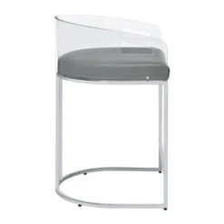 Acrylic Back Counter Height Stools Grey And Chrome (Set Of 2) -Gourmet Interiors c5f4c7ea 7d9e 4efa 94e2 16ba1b3b4483