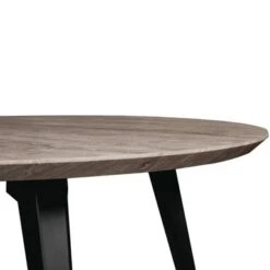 LeisureMod Ravenna Round Wood 47" Dining Table With Metal Legs - Ebony -Gourmet Interiors c5f62e38 d7d0 45d6 bf80 73799bc669ca