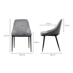 Aurelle Home Modern Upholstered Metal Frame Dining Chair - Set Of 2 - Black -Gourmet Interiors c67f5768 d225 4cfb b6ba 4015ce33e4a6