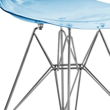 LeisureMod Cresco Modern Dining Side Chair Eiffel Chrome Legs - Transparent Black 14 LeisureMod Cresco Modern Dining Side Chair Eiffel Chrome Legs - Transparent Black - Image 12