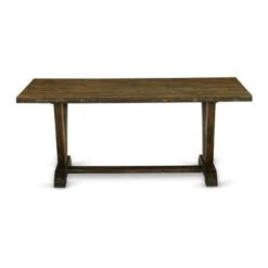 Dining Table Set - A Dining Table With Trestle Base And Dining Chairs - Distressed Jacobean Finish (Pieces And Bench Option) - V777MZ716-6 -Gourmet Interiors c7ae4f80 ffcc 4370 b4d4 3ff04a9e7e98