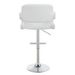 29" Adjustable Height Bar Stool Chrome And White -Gourmet Interiors c7daea5e 2bf5 4bcb 9c0b bd841dec9e5d