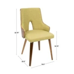 LumiSource Stella Mid-Century Modern Padded Dining/Accent Chair (Set Of 2) - Black Faux Leather/walnut -Gourmet Interiors c87830fc 66af 4b62 8f2e 93ff7ccaeea1