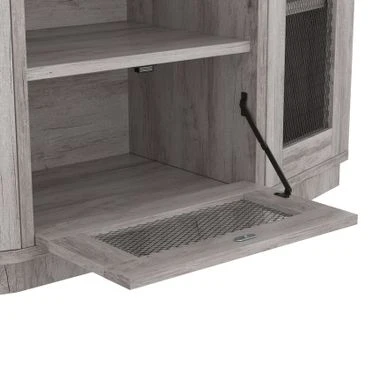 DH BASIC Coastal White 47" 6-shelf Buffet With Wine Storage By Denhour - Coastal White 7 DH BASIC Coastal White 47" 6-shelf Buffet With Wine Storage By Denhour - Coastal White - Image 5