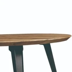 LeisureMod Ravenna Round Wood 47" Dining Table With Metal Legs - Ebony -Gourmet Interiors c8de848a eced 4e49 9482 ee86ff0089a0