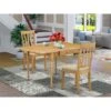Dining Set - Dinette Table And Wooden Kitchen Chairs With Faux Leather Seat (Number Of Chairs Option) - MZAN3-OAK-LC -Gourmet Interiors c9139e77 85eb 4fd9 84db 5872633c69ee