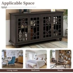 Merax 4 Acrylic Doors Sideboard With Adjustable Height Shelves - Black 25 Merax 4 Acrylic Doors Sideboard With Adjustable Height Shelves - Black -Gourmet Interiors c959f4fa 939f 4762 b62c 32cc12552cad