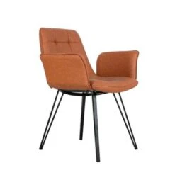 Porthos Home Valo Dining Chairs Set Of 2, Tufted PU Leather Upholstery - Brown -Gourmet Interiors ca261a88 9e37 499d bffc 7a62d626492f