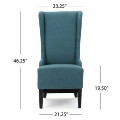 Callie High-back Fabric Dining Chair By Christopher Knight Home - 23.25" L X 28.75" W X 46.25" H - Teal -Gourmet Interiors ca278afc c8d2 41a9 9454 91405a6771df