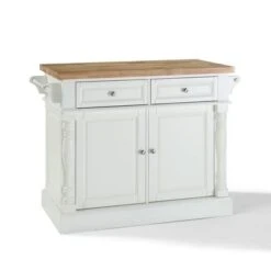 Oxford Butcher Block Kitchen Island - 47.75 "W X 23 "D X 35.75 "H - Stationary - White - Wood -Gourmet Interiors ca657a8d 4bdd 40b3 8596 362610ca0c4b