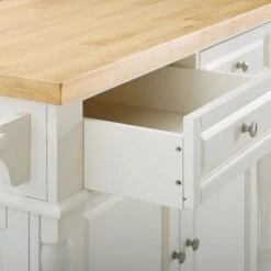 Oxford Butcher Block Kitchen Island - 47.75 "W X 23 "D X 35.75 "H - Stationary - White - Wood -Gourmet Interiors ca757c95 74e3 43c7 a36a 7dcd2d33ec2b