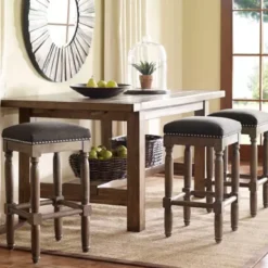 August 26" Grey Counter Stool (set Of 2)