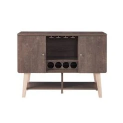 Carson Carrington Ingrirud Modern 4-bottle Buffet Server - Walnut Oak -Gourmet Interiors cae09f0e a2ea 471e b9c4 82f89d647357