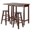 Lynnwood Drop Leaf Island Table With 2 Square Legs Stool Walnut -Gourmet Interiors caf3b5f1 134a 4682 962e 4d26c8a2f617