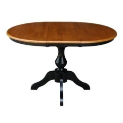 36" Round Top Pedestal Table With 12" Leaf - Black/Cherry - Counter Height -Gourmet Interiors cb0818c3 b171 4bde 89bd 24f666ba5ff8