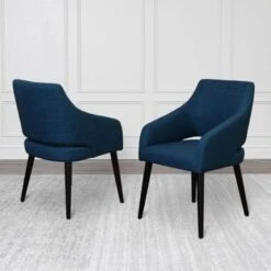 Abbyson Mansell Linen Upholstered Dining Chair - Single - Dark Blue -Gourmet Interiors cb5b7c5c b036 4700 aebb fba667a49c0f