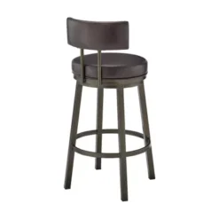 Dalza 26" Swivel Counter Stool In Mocha Finish With Brown Faux Leather -Gourmet Interiors cc00b73b 6747 4cc5 aea5 21f8e22295e4
