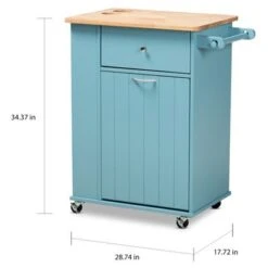 Copper Grove Hudaydah Modern Blue Kitchen Cart -Gourmet Interiors cc1da1fc c593 4313 b602 3162dd8b80e0