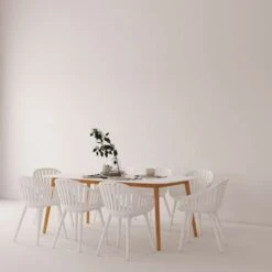 Midtown Concept Petri Indoor Black Or White Dining Set - 7 Piece - White Set -Gourmet Interiors cc7f4339 d23f 47f7 bbe3 e6f15d4e1690