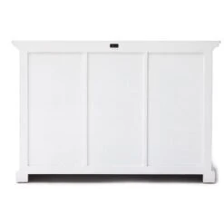 NovaSolo White Mahogany Buffet With Two Rattan Baskets - 49.21 X 19.69 X 33.46 - 49.21 X 19.69 X 33.46 - White -Gourmet Interiors cd79d90c 2054 444d b959 f8827c1f5900