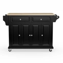 Full Size Black Finish Natural Wood Top Kitchen Cart/ Island - N/A - Kitchen Cart - Wood - Black 10 Full Size Black Finish Natural Wood Top Kitchen Cart/ Island - N/A - Kitchen Cart - Wood - Black -Gourmet Interiors ceaaf86f 0be1 4f66 b5fa 35c574963624