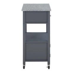 Fairfax Kitchen Cart With Granite Top - White Base -Gourmet Interiors ceb20216 e5ba 472a b024 d2d508788973