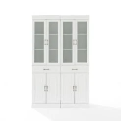 Stanton 2Pc Glass Door Pantry Set - 14.5"x47.5"x78" - White -Gourmet Interiors cf43c85c 5c0e 43c4 b003 c874f60559e8
