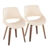 Carson Carrington Svellingen Mid-Century Modern Cross Frame Bent Wood Chair (Set Of 2) - Cream Faux Leather -Gourmet Interiors cf94f030 da58 4e52 9e0a 149c6a300bd9