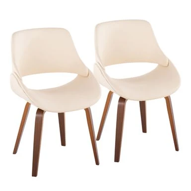 Carson Carrington Svellingen Mid-Century Modern Cross Frame Bent Wood Chair (Set Of 2) - Cream Faux Leather 3 Carson Carrington Svellingen Mid-Century Modern Cross Frame Bent Wood Chair (Set Of 2) - Cream Faux Leather