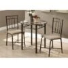 Dining Table Set/ 3pcs Set/ Small/ 30" Round/ Kitchen/ Metal/ Laminate/ Brown Marble Look/ Transitional 2 Dining Table Set/ 3pcs Set/ Small/ 30" Round/ Kitchen/ Metal/ Laminate/ Brown Marble Look/ Transitional -Gourmet Interiors cfd97387 eea4 48e4 bd74 34a7a4043bc8