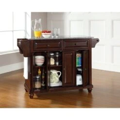Cambridge Solid Granite Top Kitchen Island In Vintage Mahogany Finish - Stationary - Brown -Gourmet Interiors d0378bf0 cf6d 47cb a9a4 a2fe05a9449d