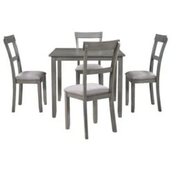 Merax 5-Piece Dining Set Industrial Wooden Dining Table And 4 Chairs - Espresso -Gourmet Interiors d0dcf2b1 8797 4b27 a40c eb07d10d9285