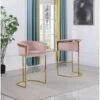 Upholstered Counter Height Chair - Pink And Gold - Counter Height -Gourmet Interiors d0f2543a 1fce 493f a0ef 447ac152587a