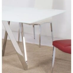 Somette Alyssa Starphire White 5-Piece Dining Set - White -Gourmet Interiors d15d8ff9 8508 45c7 81b2 2e232032ba33