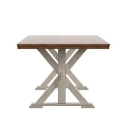 Eleanor 78-inch Oak Dining Table With X-base By INSPIRE Q Classic - Oak Top With Berry Red Base -Gourmet Interiors d1a753cd 2862 4ffb 8c0c 1a2785dd4ecc