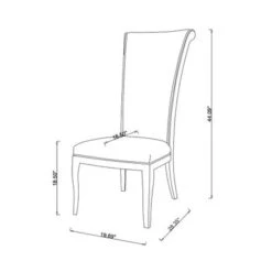 Somette Juliet Tall Rolled Back Side Chair, Set Of 2 - Grey -Gourmet Interiors d1d68698 0e90 4661 9300 b57922c499f6